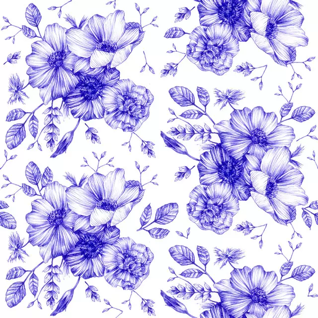 Sitzkissen Blue daisies flowers