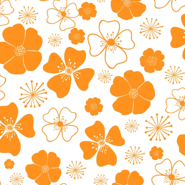 Kissen Blumenmuster Orange
