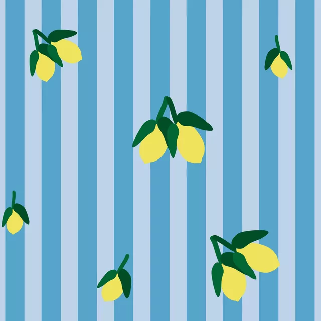 Tischläufer Zitronen auf Blauenstreifen