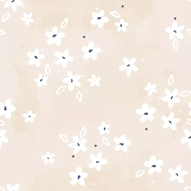 Bodenkissen Mini White Flower Pattern