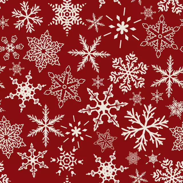 Textilposter Schneeflocken auf rot