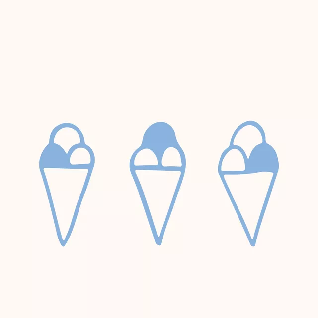 Kissen Ice Cream beige blau panel