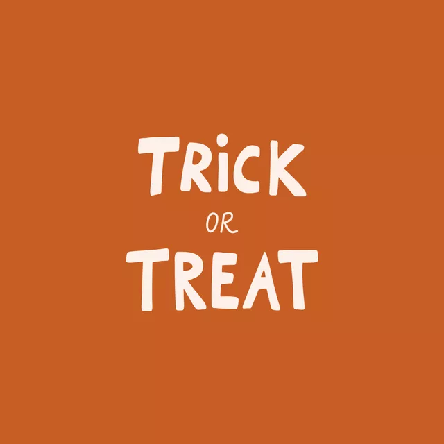 Kissen Trick or Treat beige rostbraun