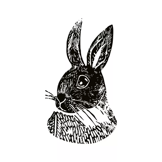 Bodenkissen Bunny schwarzweiß