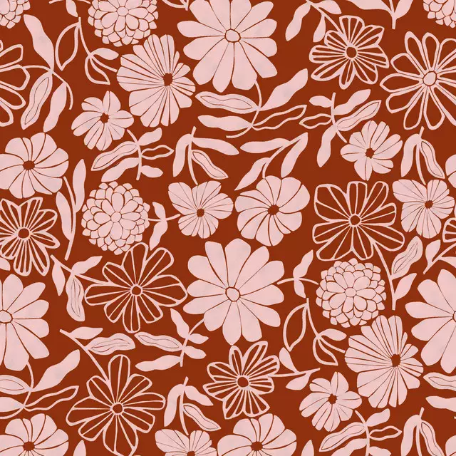 Textilposter Wildflowers rost