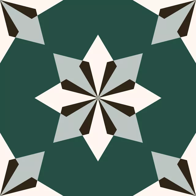 Flächenvorhang Paper Star grün beige braun