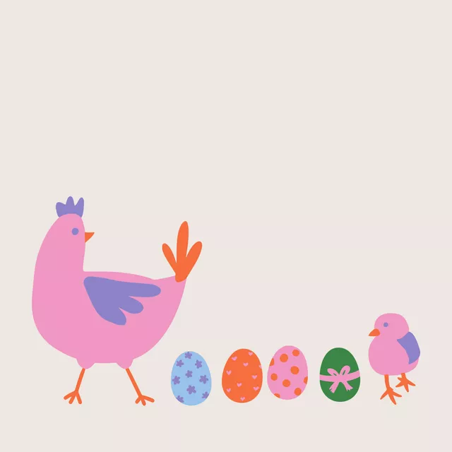 Kissen Huhn mit Ostereiern