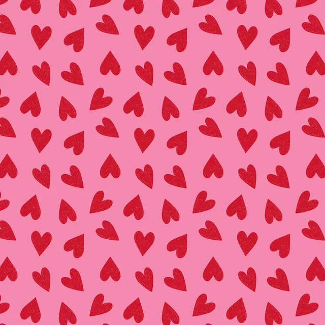 Bettwäsche Sketchy Heart Allover Pink Rot