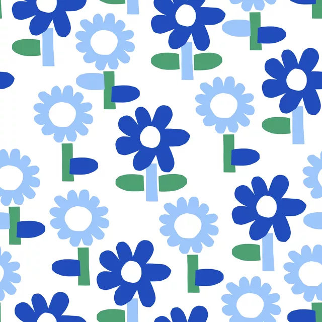 Kissen Gartenblumen Blau