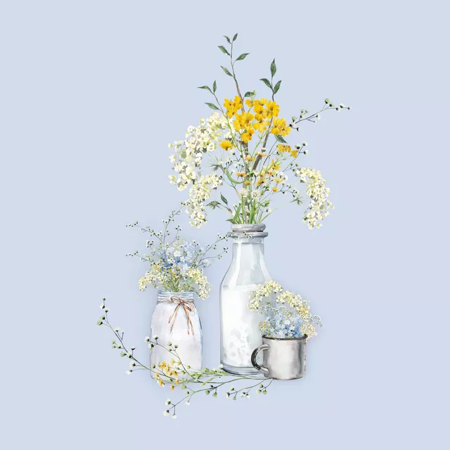 Kissen Cottage Spring Blumen im Glas