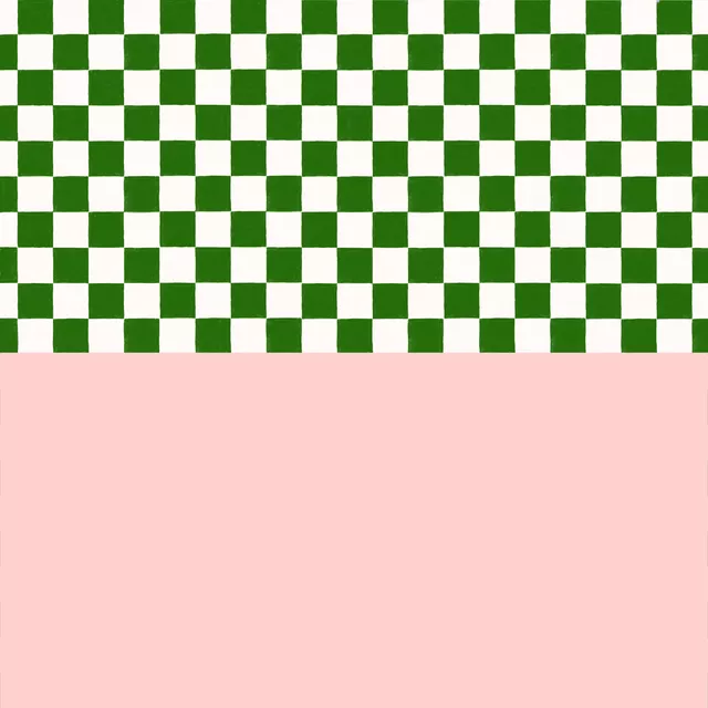 Kissen Karo Colorblock Grün Rosa