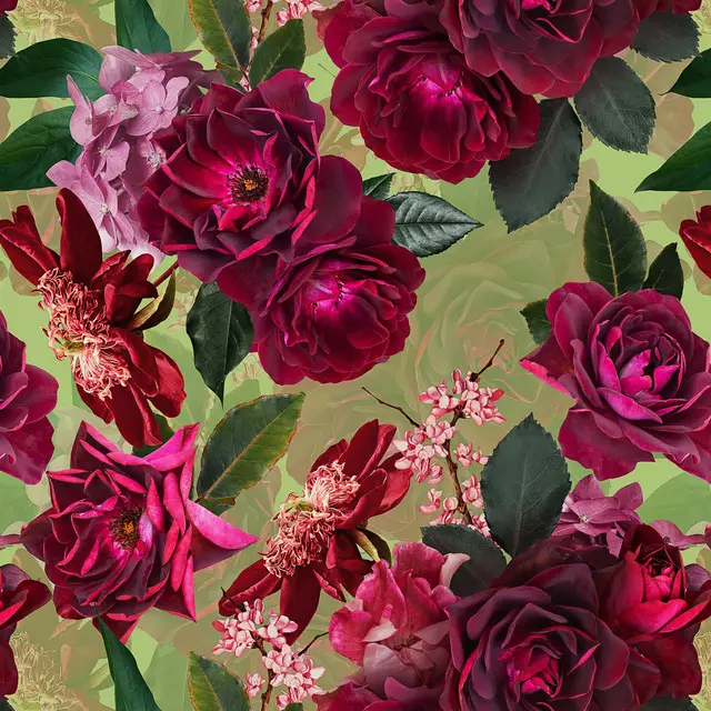 Flächenvorhang Vintage Sommer Rosen Garten