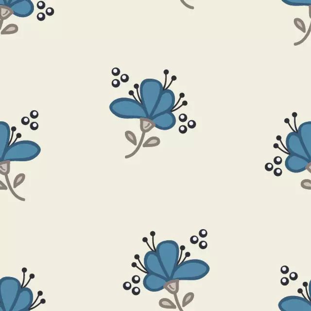 Sitzkissen Lost Garden Blossoms blau