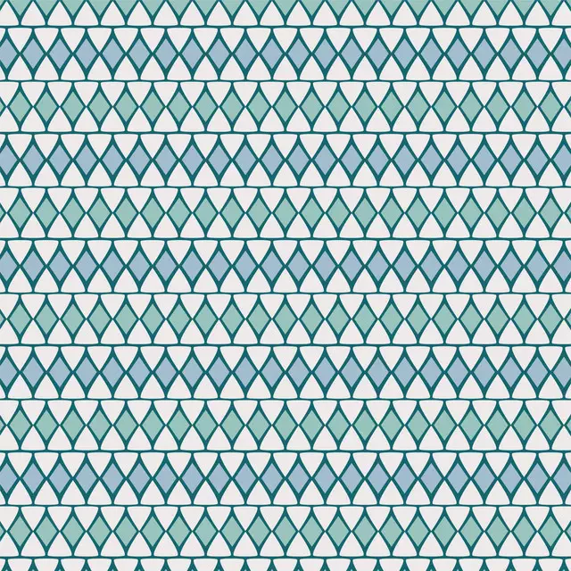 Dekovorhang Rhombus Blue Turquoise