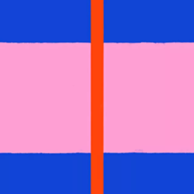 Dekovorhang Grid Blau Pink & Rot