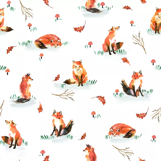 Flächenvorhang Woodland Foxes Classic Fall