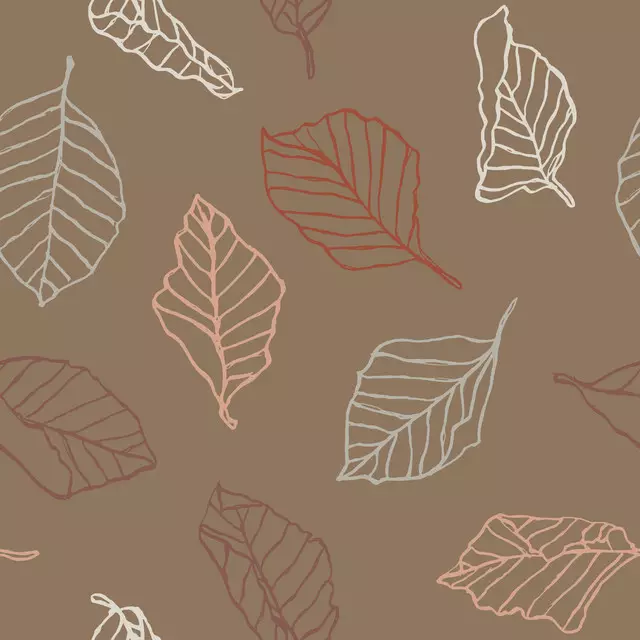 Kissen Sketched Autumn Leaves 1