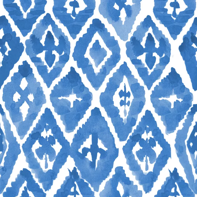 Textilposter Shibori Blaue Rhomben