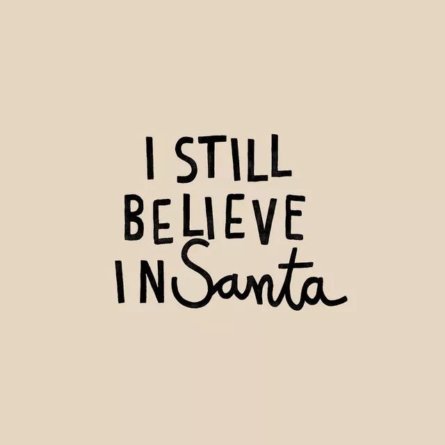 Kissen I Still Believe In Santa beige
