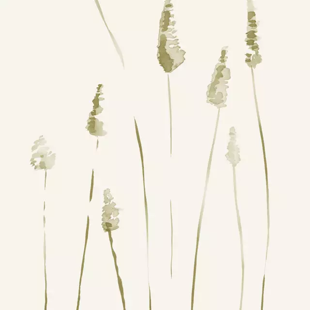 Dekovorhang Olive Watercolor Reeds