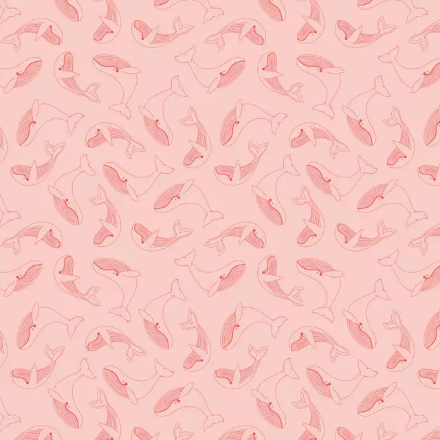Flächenvorhang Tanzende Wal Pink