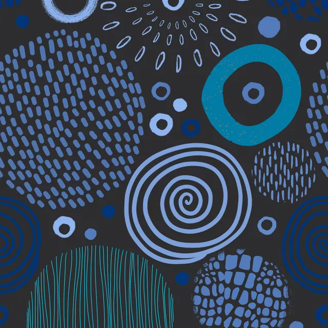 Dekovorhang Tribal Doodle Marks blue
