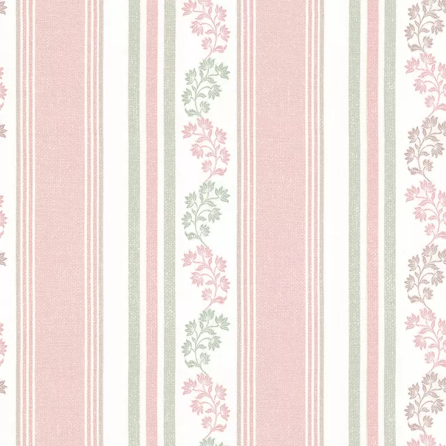 Flächenvorhang Vintage stripes sage pink