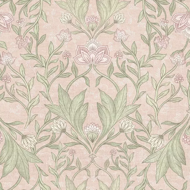 Textilposter William Morris blumen blush