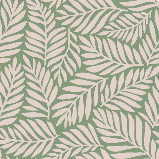 Sitzkissen Palmenblätter Grün Beige