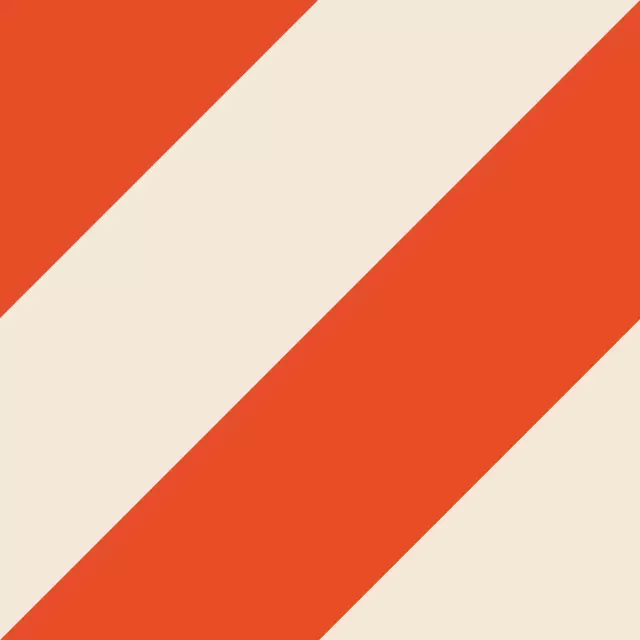 Kissen Diagonale Streifen Rot & Beige