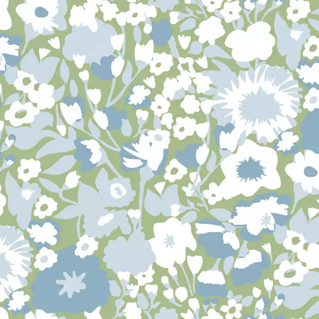 Tischdecke Landhaus Frühlingsblumen Blau