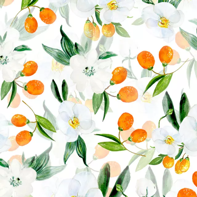 Servietten Kumquat Früchte und Blüten
