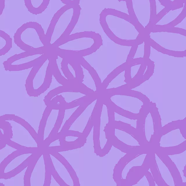 Bettwäsche Purple Flower Doodles