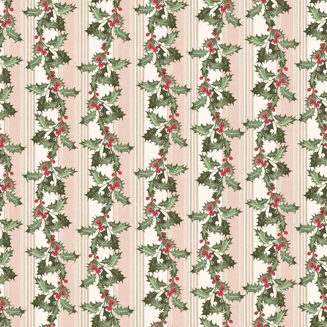 Kissen Christmas Holly and stripes