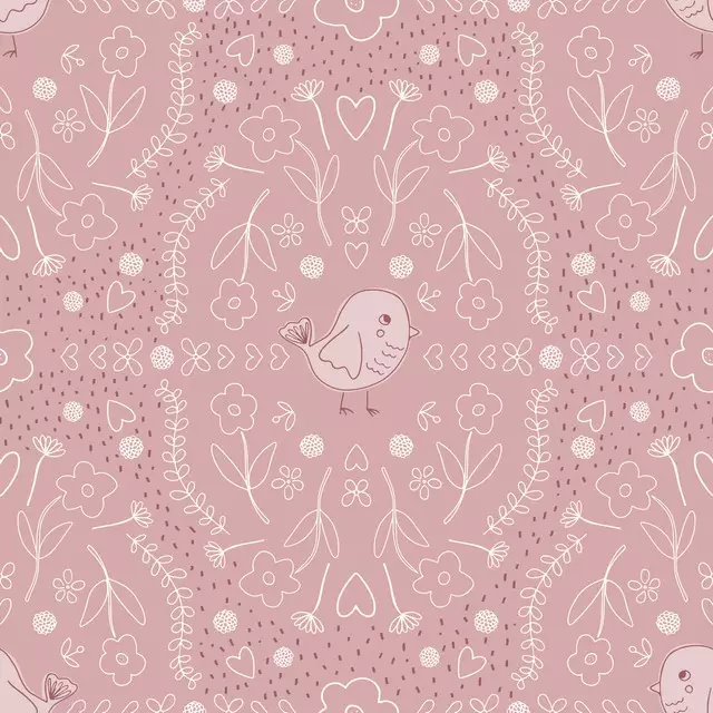 Tischdecke Bird Ornament rosa