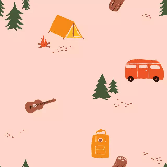 Bodenkissen Vintage Camping