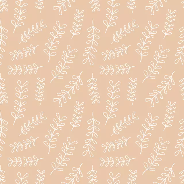 Sitzkissen Lined Doodle Leaves Nude
