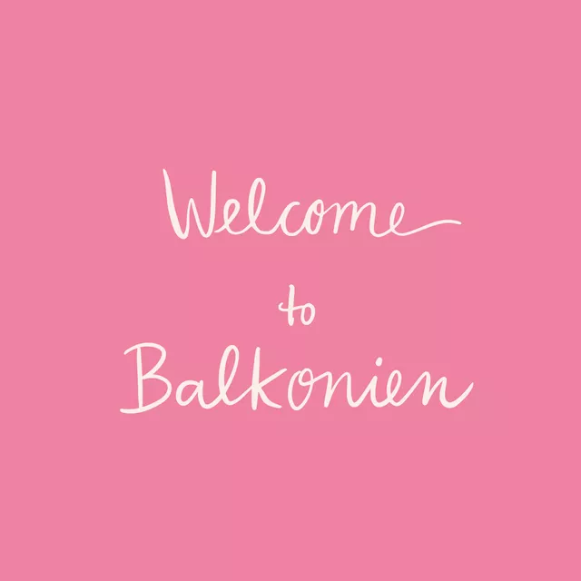 Kissen Welcome To Balkonien typo pink