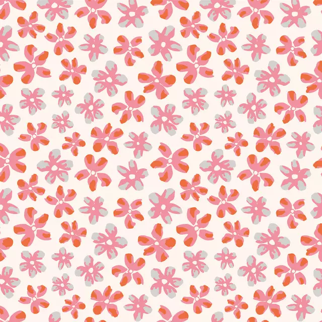 Tischläufer Blumen Flowers offwhite & pink