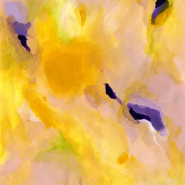 Kissen Painterly Perfection – Abstrakt Gelb Lila #1