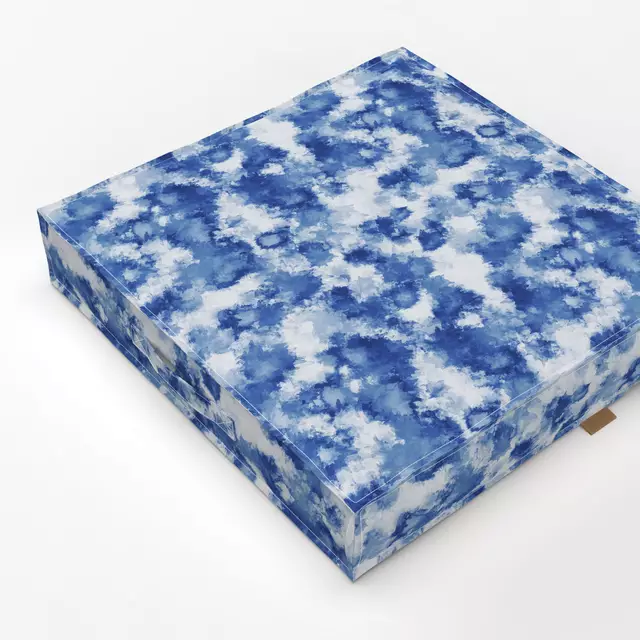 Bodenkissen Batikmuster blau