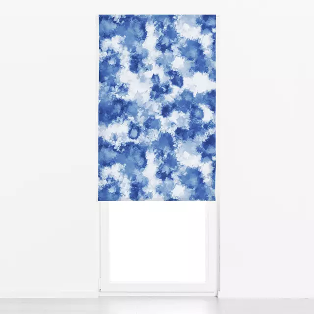 Raffrollo Batikmuster blau
