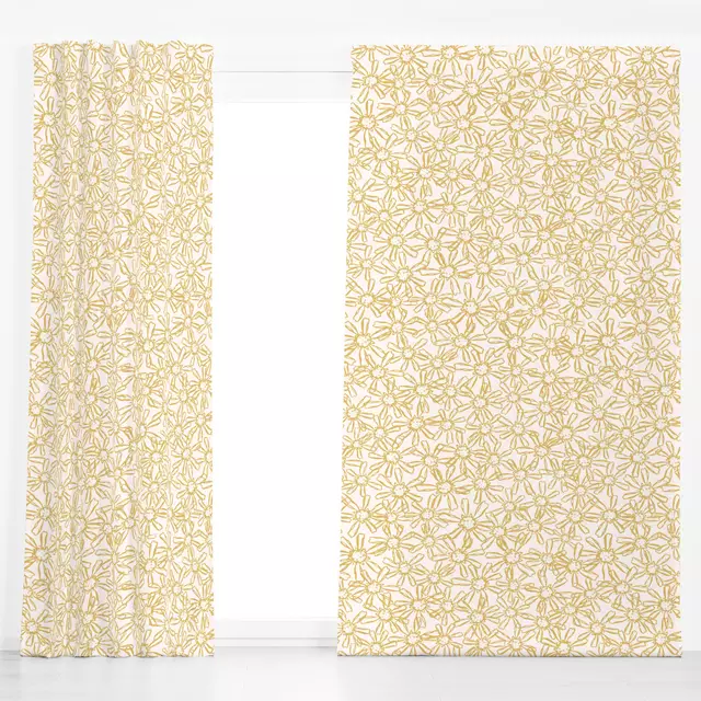 Dekovorhang Floral Lace Mustard