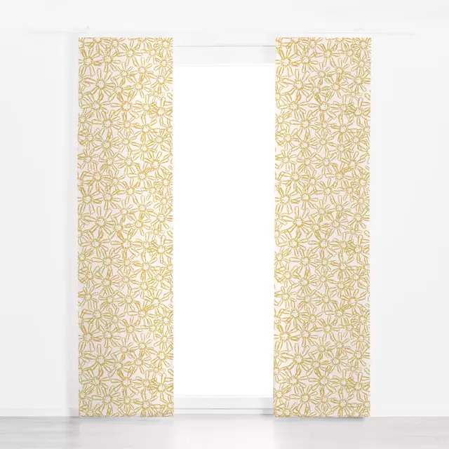 Flächenvorhang Floral Lace Mustard