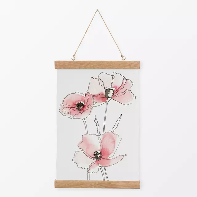 Textilposter Pinker Mohn