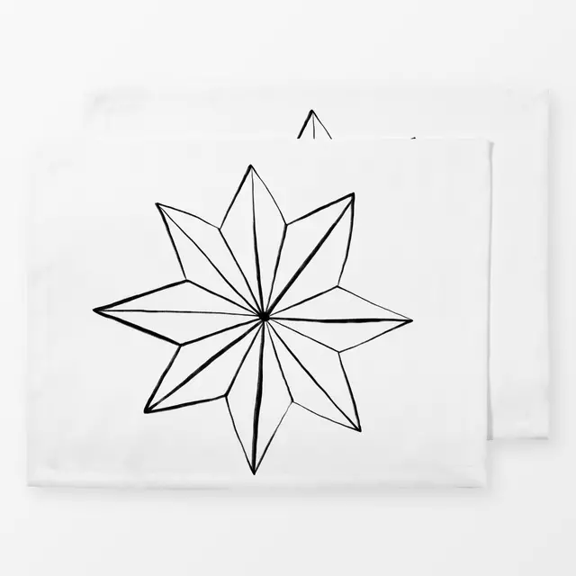 Tischset Papierstern weiß