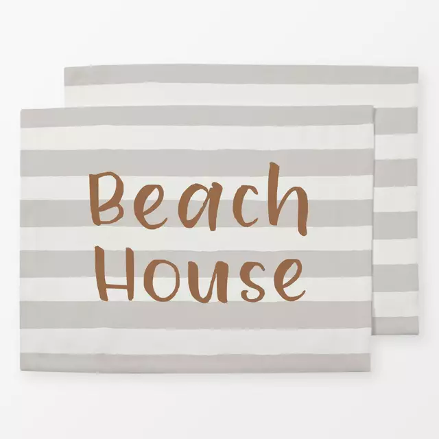 Tischset Beach House gestreift sand