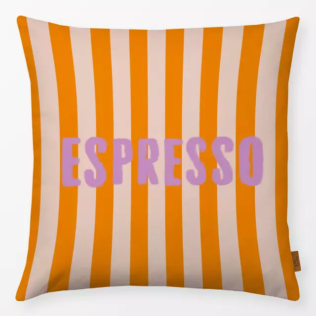 Kissen Espresso Lila Orange Streifen