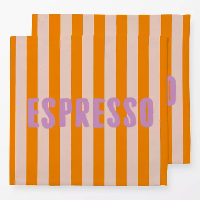 Servietten Espresso Lila Orange Streifen
