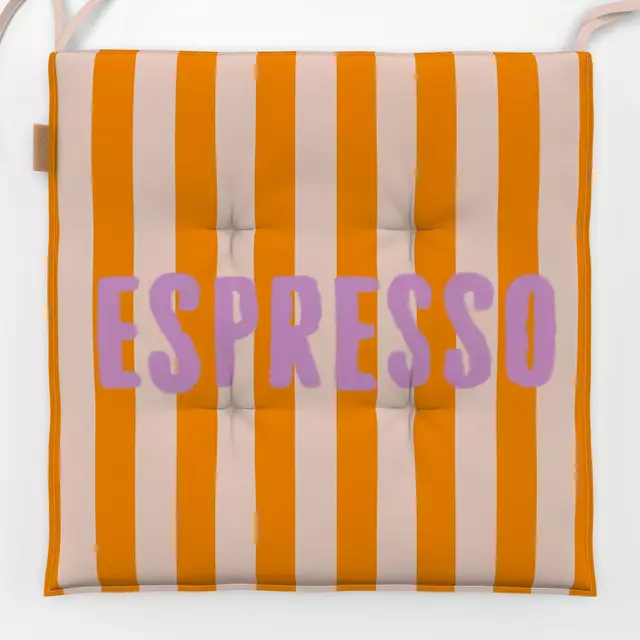 Sitzkissen Espresso Lila Orange Streifen